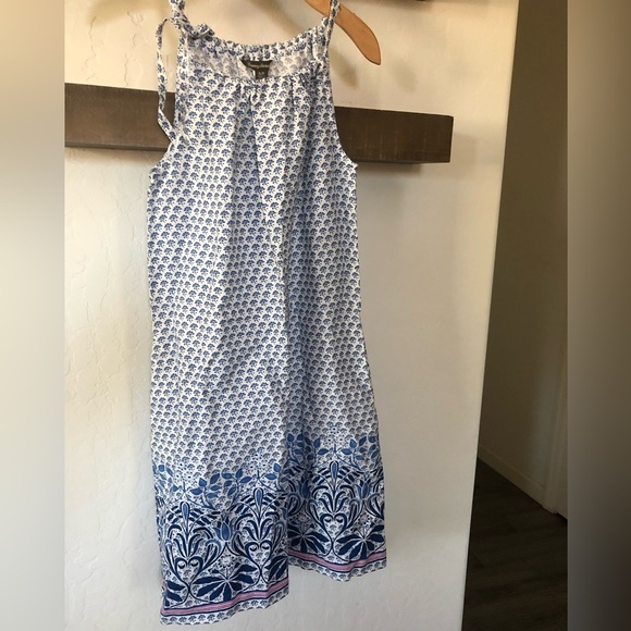 Tommy Bahamas|100% Linen white boho geometric pattern summer dress, like NEW••• - Picture 6 of 12
